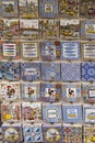 Traditionally decorated ceramic tiles for sale as souvenirs in f