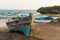 Traditional Swahili fisherboat at Malindi beach Royalty Free Stock Photo