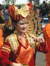 Traditionally dressed Indonesian girl