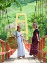 Traditionally dressed Karen hill tribe woman Royalty Free Stock Photo