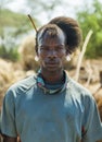 Traditionally dressed man from Tsemay tribe. Omo Valley. Ethiopia.