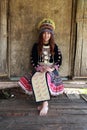 Traditionally dressed Mhong hill tribe woman Royalty Free Stock Photo