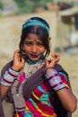 Traditionally dressed unidentified Indian women.They generally use colorful saris and scarfs for any occasions like shopping. Royalty Free Stock Photo