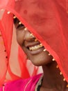 Traditionally dressed unidentified Indian women.They generally use colorful saris and scarfs for any occasions like shopping. Royalty Free Stock Photo