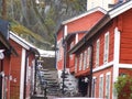 Traditionally swedish red wooden houses in NorrtÃÂ¤lje.