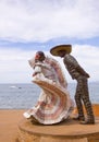 Traditionhal mexican dancers sculpture Royalty Free Stock Photo