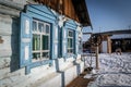 Traditionnal Siberian house by winter Royalty Free Stock Photo