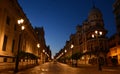 lights in the night in the heart of beautiful Seville the capital of Andalusia Royalty Free Stock Photo