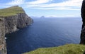 Trael n pa cliffs at Bosdalafossur, Vagar Island, Faroe Islands, Denmark Royalty Free Stock Photo