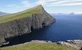 Trael n pa cliffs at Bosdalafossur, Vagar Island, Faroe Islands, Denmark Royalty Free Stock Photo