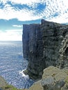 Trael n pa cliffs at Bosdalafossur, Vagar Island, Faroe Islands, Denmark Royalty Free Stock Photo