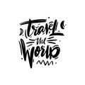 Trael the world hand drawn vector lettering. Isolated Royalty Free Stock Photo