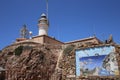 Cabo de Gata lighthouse in Almeria, Andalucia, Spain. Royalty Free Stock Photo