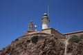 Cabo de Gata lighthouse in Almeria, Andalucia, Spain. Royalty Free Stock Photo