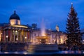 Trafalgar square in christmas with christmas tree Royalty Free Stock Photo