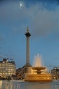 Trafalgar Square fountain, London, England Royalty Free Stock Photo