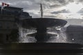 Trafalgar Square fountain spraying water