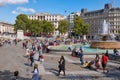 Trafalgar Square in London on a beautiful summer day Royalty Free Stock Photo