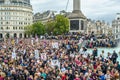 TRAFALGAR SQUARE, LONDON/ENGLAND- 26 September 2020: Protesters at the `We do not consent` rally