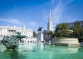 Trafalgar square london summer day uk Royalty Free Stock Photo