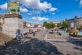 Trafalgar Square and the National Gallery in London on a beautiful summer day Royalty Free Stock Photo