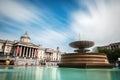 Fountain in front of National Galery at Trafalgar Square Royalty Free Stock Photo