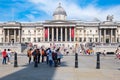 Trafalgar Square and the National Gallery on a summer day in London Royalty Free Stock Photo