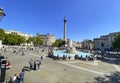 Trafalgar square and Nelsons column, London, UK