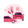 Traffic accident abstract concept vector illustration. Royalty Free Stock Photo