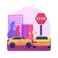 Traffic accident abstract concept vector illustration.