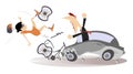 Traffic accident. Bike accident - collisions with car