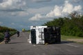 Traffic accident on the Colombian highway.