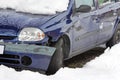 Traffic accident involving the car in winter