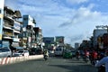 Traffic and architecture in Ho Chi Minh City, VietNam