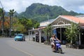 Traffic in Avarua town in Rrotonga Cook Islands Royalty Free Stock Photo