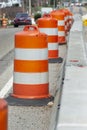 Traffic Barrels Shallow DOF Vertical