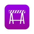 Traffic barrier icon digital purple