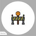 Traffic barrier vector icon sign symbol