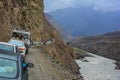 Traffic blocked by land sliding