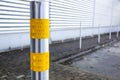 Traffic bollard for safety street and structure at parking lot Royalty Free Stock Photo