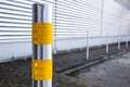 Traffic bollard for safety street and structure at parking lot Royalty Free Stock Photo