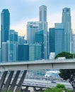 Traffic on bridge of Singapore downtown Royalty Free Stock Photo