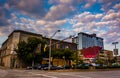 Traffic and buildings along North Avenue in Baltimore, Maryland.