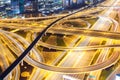 Traffic on a busy intersection on Sheikh Zayed highway Royalty Free Stock Photo