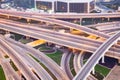 Traffic on a busy intersection on Sheikh Zayed highway Royalty Free Stock Photo