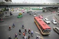 Traffic at a Busy Junction in Bangkok Royalty Free Stock Photo