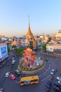 Traffic of Car moving at Odean circle landmark in Thailand Royalty Free Stock Photo