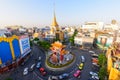 Traffic of Car moving at Odean circle landmark in Thailand Royalty Free Stock Photo