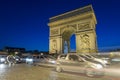 Traffic of cars at Arc de Triomphe in Paris city Royalty Free Stock Photo