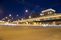 Traffic of cars in Moscow city center at night Prospekt Mira, Russia Royalty Free Stock Photo